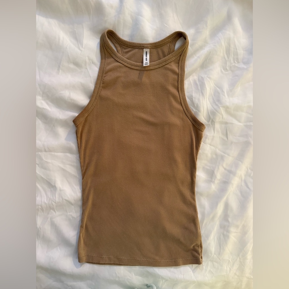 Sunday Best Tan Ribbed Tank Top